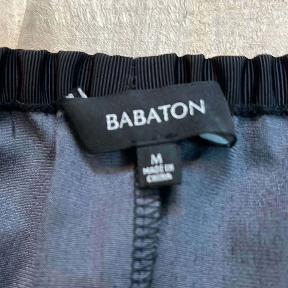 Artizia Babaton Mini Skirt Black Faux Vegan Leather Skater w/ pockets sz Medium